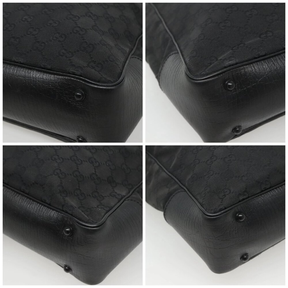 GUCCI GG Canvas Bamboo Tote Bag Black 112530 Auth am8242 - Picture 14 of 16